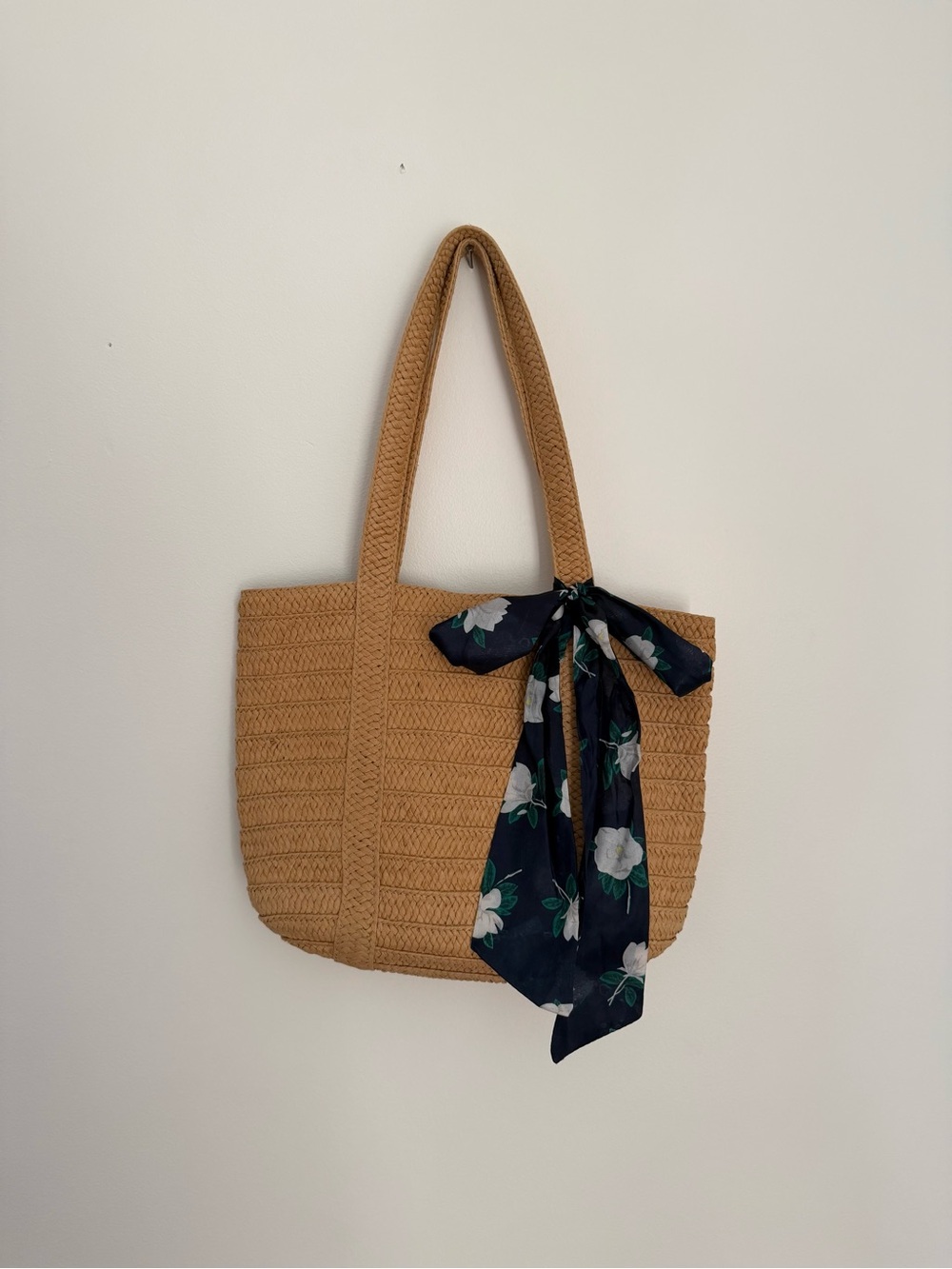 Draper James Everyday Straw Bag with Floral Scarf